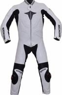 matacore new white motorcycle leather racing suit ce approved protection (large) logo