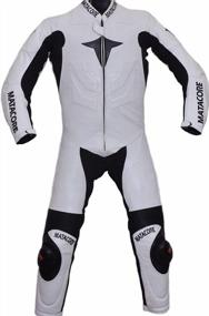 img 4 attached to MATACORE New White Motorcycle Leather Racing Suit CE Approved Protection (Large)
