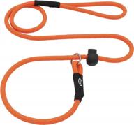 hiado reflective slip lead dog leash - no pull training for small, medium, and large dogs - 5ft orange with stopper loop rope logo