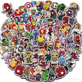 img 4 attached to 🦸 Superheroes Stickers Pack: 150PCS Avenger Decals for Laptop, Comic Legends for Teens, Waterproof Vinyl for Water Bottles, Luggage, Skateboard, Guitar - Red, Blue, Black, Yellow, Green
