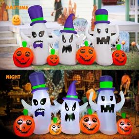 img 3 attached to Halloween Inflatables 9Ft Long Ghosts With Pumpkins Decorations, Outdoor LED Lights Build-In, Blow Up Yard Garden Décor