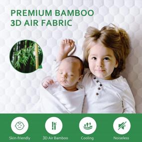 img 3 attached to 2-Pack Twin Size Mattress Protectors With Waterproof And Cooling Features - Soft Bamboo Cover, 3D Air Design, Noiseless And Breathable Mattress Pad, Fitted For 8-18 Inch Deep Pockets