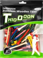 thiodoon professional golf tees pack of 100 - natural wood tees in multiple colors and sizes (3-1/4", 2-3/4", 2-1/8") - tall golfing tees bulk for reduced side spin and friction logo