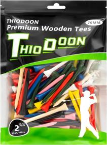img 4 attached to Thiodoon Professional Golf Tees Pack Of 100 - Natural Wood Tees In Multiple Colors And Sizes (3-1/4", 2-3/4", 2-1/8") - Tall Golfing Tees Bulk For Reduced Side Spin And Friction