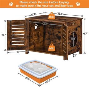 img 1 attached to 🐱 HOOBRO Hidden Cat Litter Box Enclosure - Vintage Wooden Pet Furniture with Ventilated Shutter Doors - Indoor Breathable Cat Litter Washroom - Fits Most Cat BF60MW01