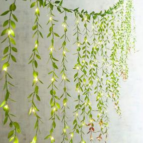 img 1 attached to 6Pcs Artificial Vines Garland With Willow Leaves - 30 Stems For Wedding Home Garden Wall Decoration