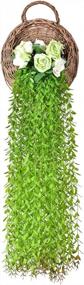 img 3 attached to 6Pcs Artificial Vines Garland With Willow Leaves - 30 Stems For Wedding Home Garden Wall Decoration