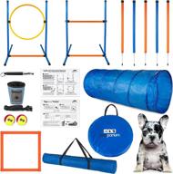 🐶 19 piece dog agility training equipment set by petsporium – backyard dog obstacle course including agility tunnel, hurdles, weave poles, whistle, and balls – made with durable 190t polyester and pvc construction logo