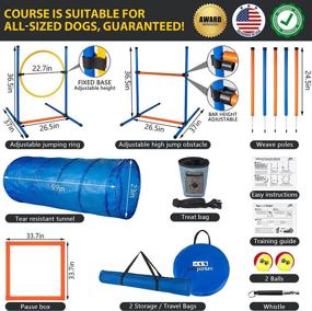 img 2 attached to 🐶 19 Piece Dog Agility Training Equipment Set by PETSPORIUM – Backyard Dog Obstacle Course Including Agility Tunnel, Hurdles, Weave Poles, Whistle, and Balls – Made with Durable 190T Polyester and PVC Construction