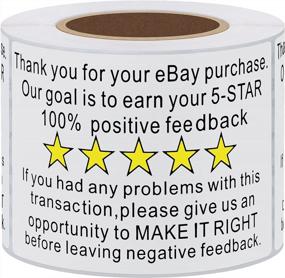 img 4 attached to Elevate Your Customer Experience With Hybsk 2"X3" Ebay Thank You Stickers And Shipping Labels - 200 Per Roll (Ebay)