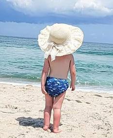 img 2 attached to Bienvenu Little Girl Kids Summer Straw Hat Wide Brim Floppy Beach Sun Visor Hat