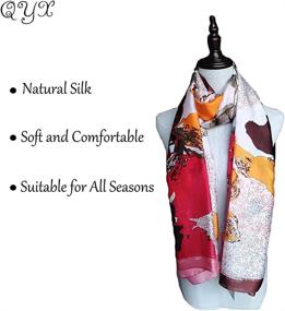 img 3 attached to 🧣 Stay Stylish and Protected with 100% Silk Scarf Sunscreen - Women's Lightweight Accessories for Scarves & Wraps