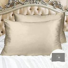 img 2 attached to MYK 100% Pure 30 Momme Mulberry Silk Luxury Pillowcase For Hair, Skin Care, Oeko-Tex Certified, Queen Size, Beige