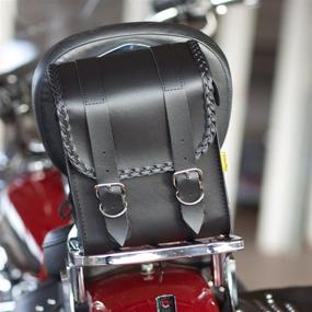 img 1 attached to 🏍️ Dowco Willie & Max 58481-20 Braided Series Motorcycle Sissy Bar Bag - Black Synthetic Leather, Universal Fit, 6L Capacity