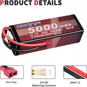 img 1 attached to AWANFI 3S Lipo Battery 60C 5000MAh 11.1V Lipo Battery With Deans T Connector Hard Case For Car Truck Boat Vehicles (2 Pack)