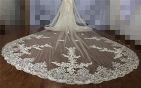 img 2 attached to Stunning Faiokaver Sequin Lace Wedding Veil - Elegant Cathedral Length With Comb