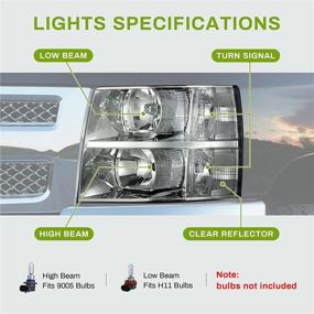 img 1 attached to AUTOSAVER88 Headlight Assembly Compatible With 2007-2013 Chevy Silverado 1500 / 07-14 Silverado 2500 HD 3500 HD Replacement Headlamp Driving Light Chrome Housing Clear Reflector Smoke Lens