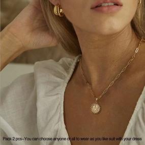 img 1 attached to Stylish Layered Choker Necklaces - 14K Gold Plated, Adjustable And Customizable For Women'S Jewelry Collection