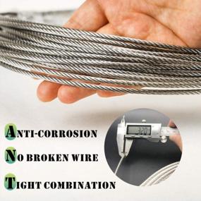 img 1 attached to Aircraft-Grade Stainless Steel Wire Rope For Cable Deck Railing Kit - 100Ft Non-Magnetic Marine Grade