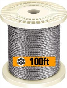 img 4 attached to Aircraft-Grade Stainless Steel Wire Rope For Cable Deck Railing Kit - 100Ft Non-Magnetic Marine Grade
