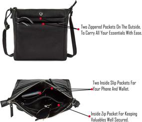 img 2 attached to 👜 Набор женских сумок на плечо из гранулированной кожи COCHOA - стильный плечевой мешок с кошельком.