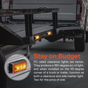 img 2 attached to 🚛 Premium 4pc 2.5" LED Trailer Marker Lights with Amber and Red Lights, Chrome Bezel - DOT FMVSS 108 & SAE P2PC Certified, Waterproof IP67, Surface Mount - Ideal for Trailer Trucks!