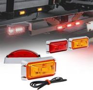 🚛 premium 4pc 2.5" led trailer marker lights with amber and red lights, chrome bezel - dot fmvss 108 & sae p2pc certified, waterproof ip67, surface mount - ideal for trailer trucks! логотип