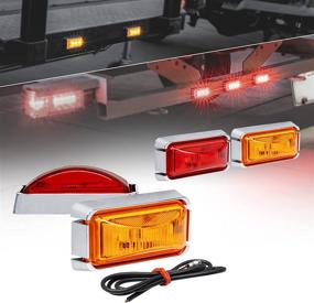 img 4 attached to 🚛 Premium 4pc 2.5" LED Trailer Marker Lights with Amber and Red Lights, Chrome Bezel - DOT FMVSS 108 & SAE P2PC Certified, Waterproof IP67, Surface Mount - Ideal for Trailer Trucks!