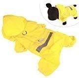 🐶 stay dry and safe with xiaoyu adjustable pet dog waterproof jumpsuit raincoat jacket – reflective strips, yellow, m логотип