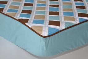 img 2 attached to Stylish Aqua Quilted Sheet With Modern Diamond Pattern And Stripes Design