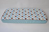 stylish aqua quilted sheet with modern diamond pattern and stripes design logo