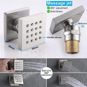 img 1 attached to Transform Your Shower Experience With ENGA Bathroom Massage Body Spray Shower System - 12-Inch Rainfall Showerhead And Handheld Shower In Brushed Nickel Finish