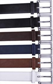 img 1 attached to 👔 Belts Classic Stitched: A Timeless Accessory for Everyday Style