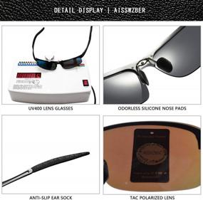 img 3 attached to Premium Polarized Sports Sunglasses For Men - Metal Frame Driving Sunglasses With UV Protection (8177)