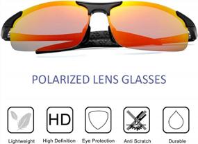 img 1 attached to Premium Polarized Sports Sunglasses For Men - Metal Frame Driving Sunglasses With UV Protection (8177)