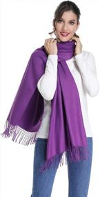 img 4 attached to Warm Winter Blanket Scarves: Olacia Women'S Large Cashmere-Feel Pashmina Shawl In 16 Colors For Cozy Wraps And Stylish Fashion