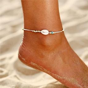 img 2 attached to Women Girls Waterproof Adjustable Boho Beach Anklet Bracelet Set (1-16 PCS) - Blue Starfish Turtle Butterfly Chain Ankle Foot Jewelry