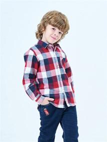 img 3 attached to Button Shirts Flannel Sleeve T Shirt Boys' Clothing - Tops, Tees & Shirts