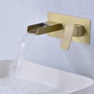 trustmi brushed gold wall mounted waterfall bathroom faucet with single handle and concealed brass vanity vessel sink design (rough-in valve included) logo