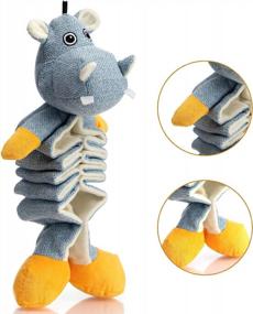 img 2 attached to Blue Hippo Hollypet Plush Dog Toy With Squeaker And Crinkle Paper - Ideal For Small, Medium, And Large Dogs To Combat Boredom