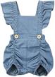 adorable ruffled short sleeve denim romper jumpsuit for infant girls - perfect sunsuit outfit logo