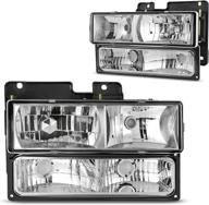 dwvo headlights assembly - compatible with chevy silverado, tahoe, suburban, c/k - years 1994-1999 логотип