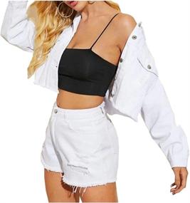 img 1 attached to LifeShe Cropped Ripped Distressed Jacket Women's Clothing ~ Coats, Jackets & Vests