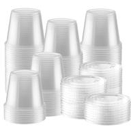 🍽️ 100-pack 5.5 oz clear plastic jello shot cups with leak-proof lids – jello shooter cups for portion control, sauces, liquids, dips – compact food storage логотип