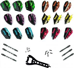 img 4 attached to Dart Flights And Accessories Set - Includes 30 Assorted Shapes Of Darts Flights And 6 Protectors For Enhanced Durability, Ideal For Darts Lovers And Beginners, Complete Darts Accessories Kit