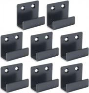 stainless steel tile bracket billboard holder brackets with utility hook hanger, heavy duty wall mount - black, pack of 8 by alise logo