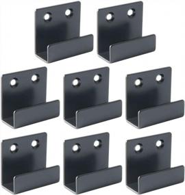 img 4 attached to Stainless Steel Tile Bracket Billboard Holder Brackets With Utility Hook Hanger, Heavy Duty Wall Mount - Black, Pack Of 8 By Alise