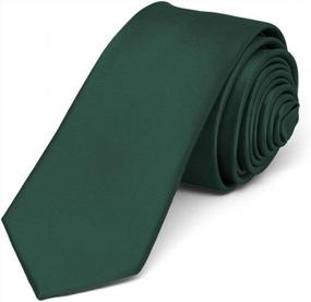 img 1 attached to TieMart Skinny Solid Color Necktie, 2" Width