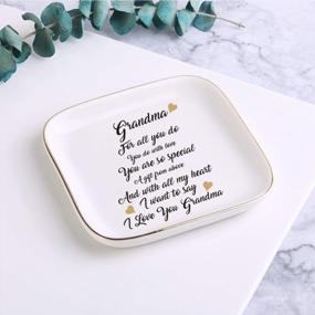 img 3 attached to Ceramic Ring Dish Jewelry Tray - Perfect Gift For Friends, Besties, Mothers, Grandmas, Aunts, And Sisters By Scwhousi