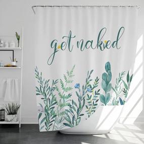 img 3 attached to Sage Spring Green Shower Curtain Set - FOECBIR Floral Pattern With Watercolor Leaves, Cloth Fabric Liner, And Hooks For Bathroom, Decorative Nature Plant Design, 72"X72